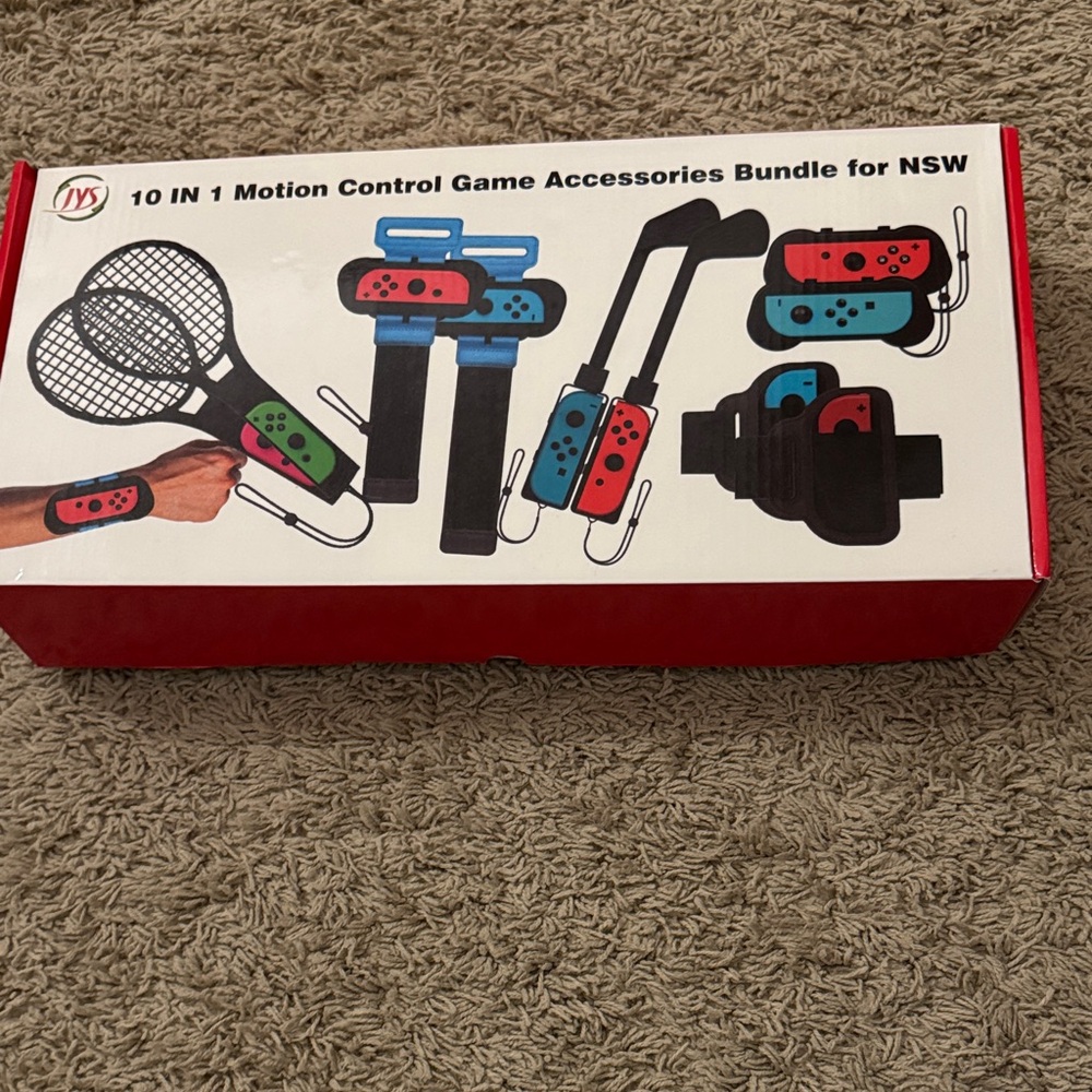 10-in-1 Motion Control Game Accessories Bundle - Red & Blue